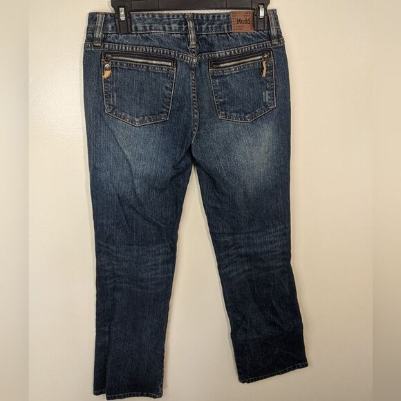 Mudd Women's Jean Blue Lightly Distressed Low Rise Buttons Y2K 90s Size 7 - Picture 2 of 12